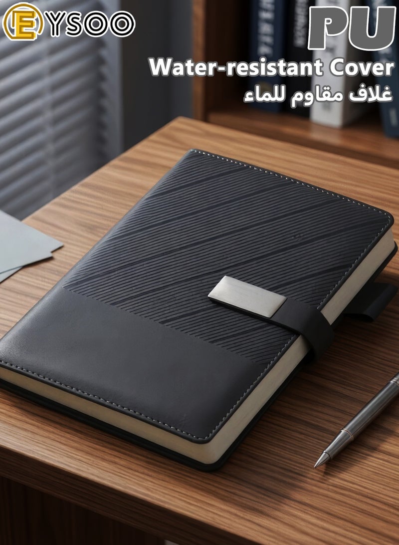 EYSOO A5 Lined Journal Notebook 240 Pages 80 GSM Hardcover Journal Ruled Notebook for Office Home Business School Writing Note Taking (Black) - Image 3