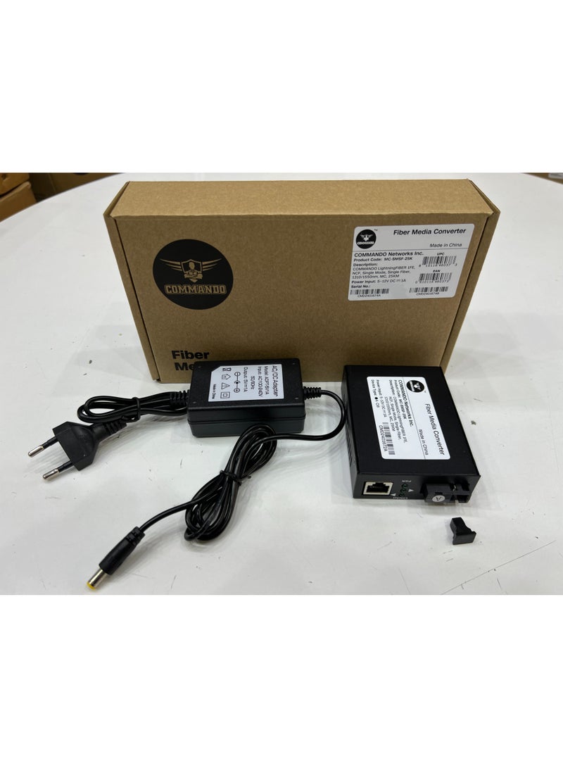 COMMANDO 1FE, NCF, Single Mode, Single Fiber, 1310/1550nm, 25KM, Media Converter (Order in pairs only - 2/4/6...) - MC-SMSF-25K - Image 3