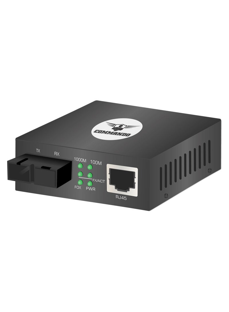 COMMANDO 1FE, NCF, Single Mode, Single Fiber, 1310/1550nm, 25KM, Media Converter (Order in pairs only - 2/4/6...) - MC-SMSF-25K - Image 1