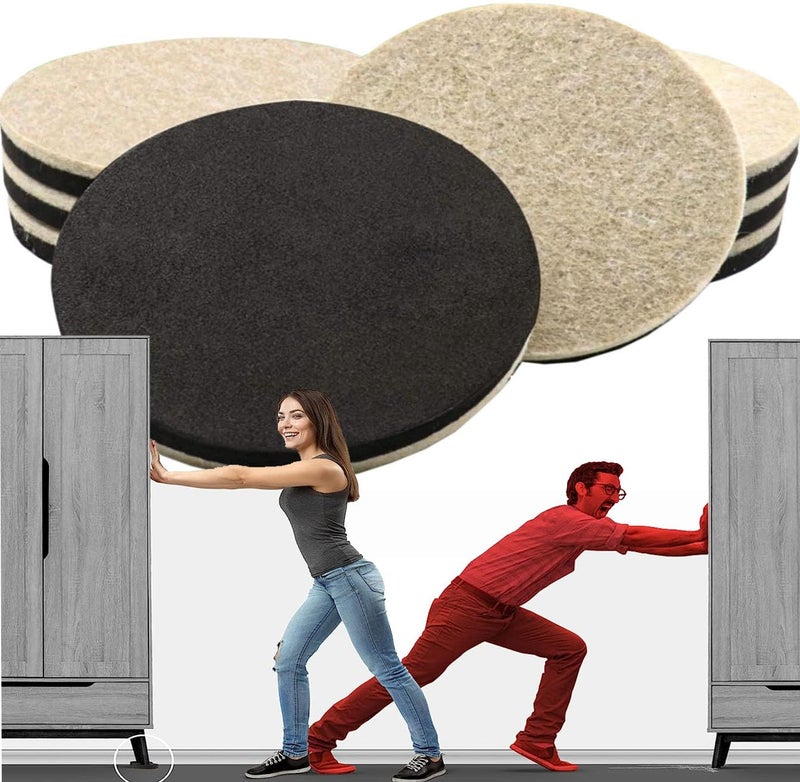 DIY Crafts 150mm 6 INCH 4 Pcs, Felt Furniture Sliders for Hardwood Floors Furniture Moving Slider Heavy Duty Felt Movers Sliders Chair Legs Floors Protectors 12mm Thick (for Hardwood Floors) (150mm, 4) - Image 1
