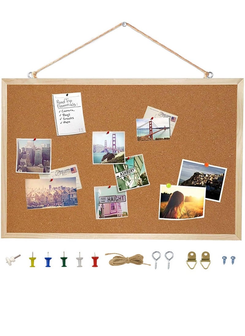 DPTER 30*40cm Cork Board Bulletin Board, Wall-Mounted Presentation, Message Notice Pin Board, Perfect for Office & Home Decor, School, Cubicle  - Image 1