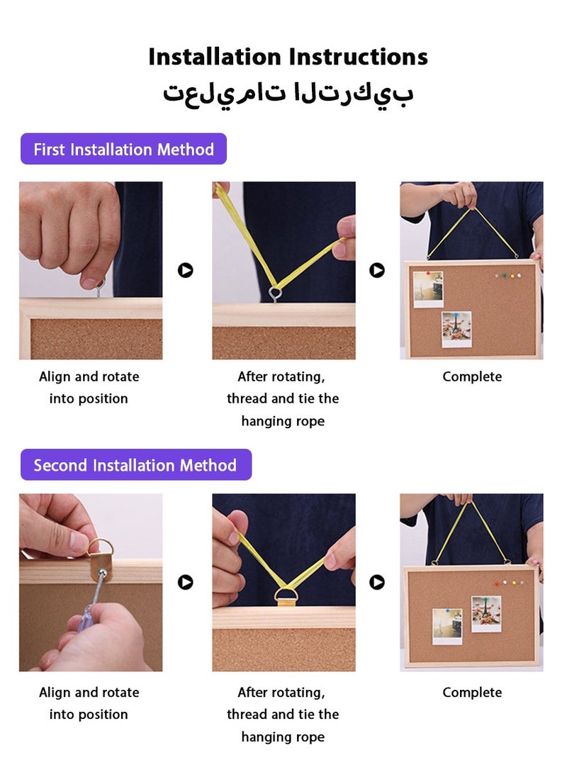 DPTER 30*40cm Cork Board Bulletin Board, Wall-Mounted Presentation, Message Notice Pin Board, Perfect for Office & Home Decor, School, Cubicle  - Image 5