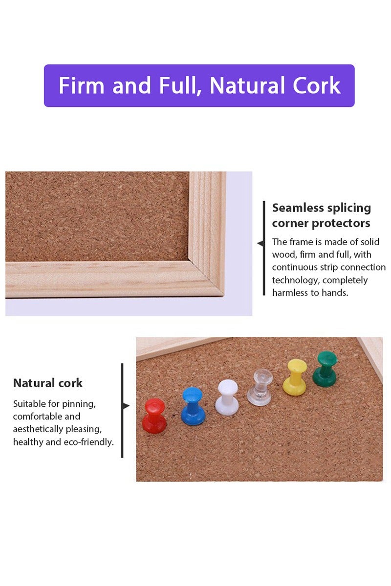 ديبتر لوحة إعلانات لوحة إعلانات من الفلين مقاس 40 × 30 سم، لوحة إعلانات مثبتة على الحائط، لوحة إعلانات رسائل، مثالية لديكور المكتب والمنزل، والمدرسة، والمقصورة - Image 3