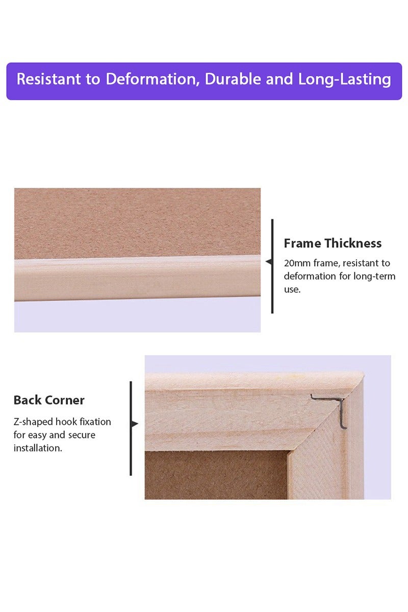 ديبتر لوحة إعلانات لوحة إعلانات من الفلين مقاس 40 × 30 سم، لوحة إعلانات مثبتة على الحائط، لوحة إعلانات رسائل، مثالية لديكور المكتب والمنزل، والمدرسة، والمقصورة - Image 4