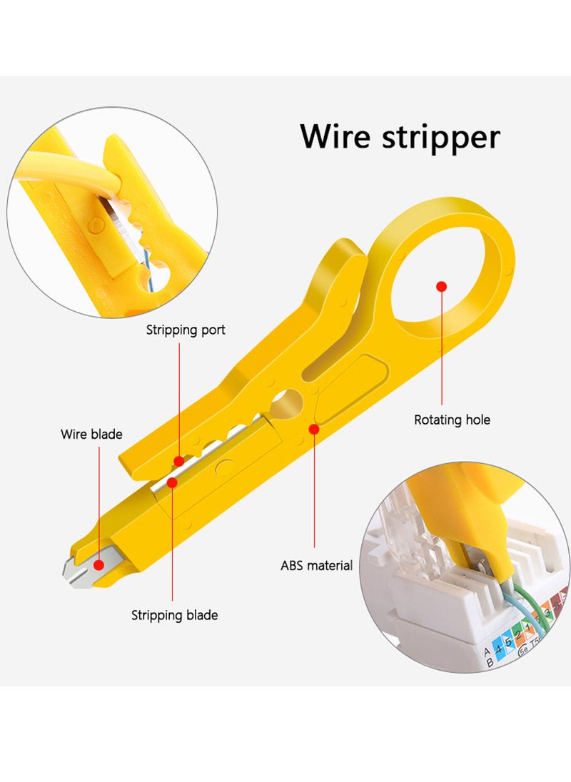 Generic - طقم أدوات إصلاح الشبكة RJ45 RJ11 RJ12 من Handskit مع أداة اختبار الكابلات ومشبك زنبركي وأداة ضغط وكماشة ضغط - Image 1