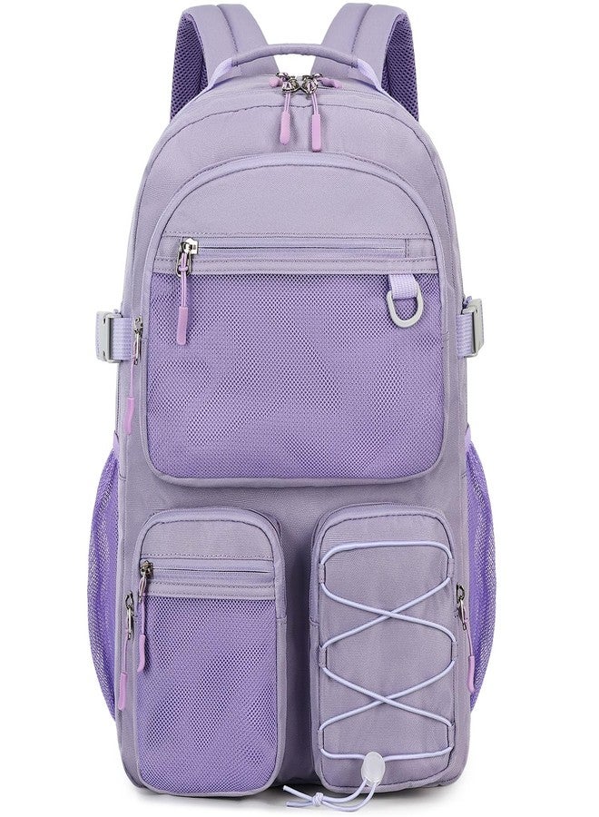 Lohol Water Resistant Daypack with Mulitiple Pockets for Travel Outdoor College, 15.6 inch Laptop Backpack for Men and Women, Purple, Large, Daypack Backpacks - Image 1