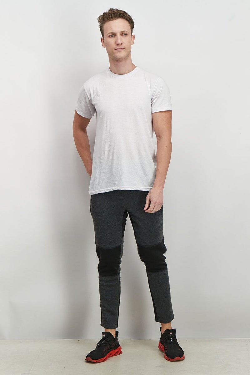 RBX Men Sportswear Fit Drawstring Tapered Jogger Pants, Charcoal - Image 3