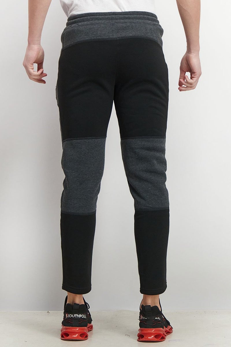 RBX Men Sportswear Fit Drawstring Tapered Jogger Pants, Charcoal - Image 2