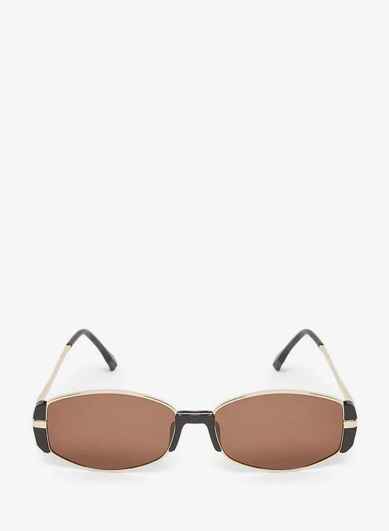 Styli Tan Oval Sunglasses