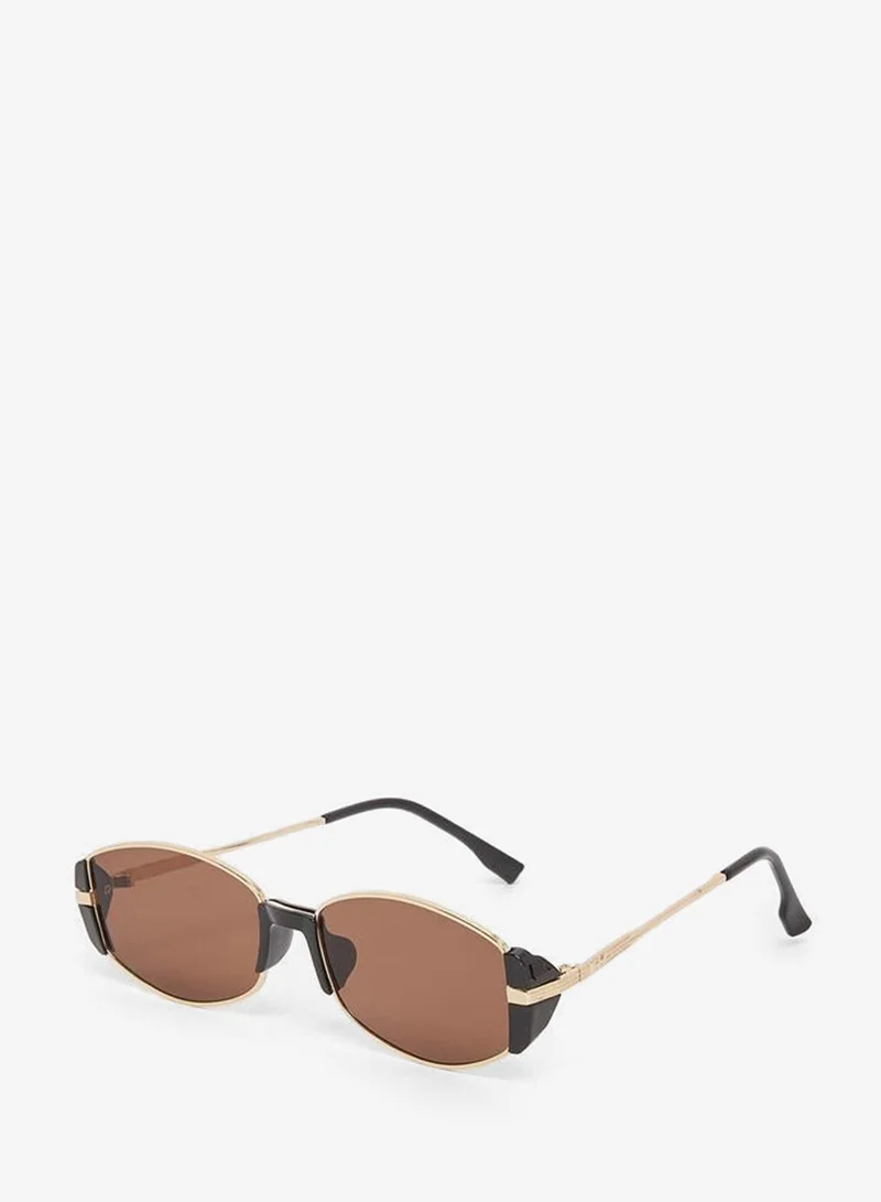 Styli Tan Oval Sunglasses
