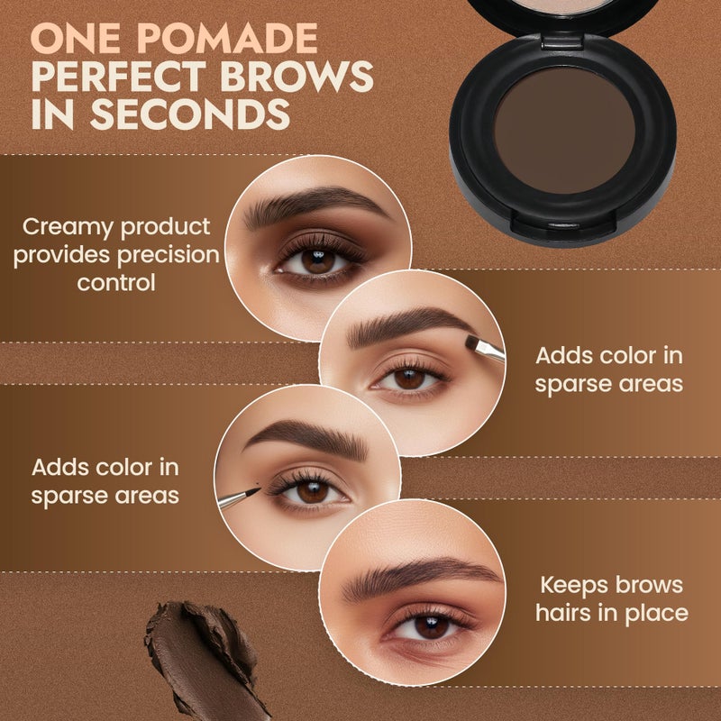 BaeBlu Organic Tinted Eyebrow Pomade, Medium - Water & Smudge-Proof Sculpting Eyebrow Wax for Shaping, Defining & Filling - Long-Lasting 18-Hour Hold - Easy-to-Apply, Vegan & Cruelty-Free - Made in USA - Image 5