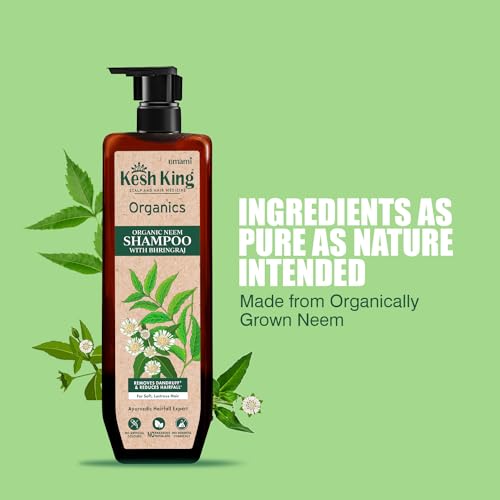 KESH KING Organic Neem Shampoo | Ayurvedic Hair Cleanser with Bhringraj | Refreshes Scalp | Reduce Dandruff & Hairfall | Provides Soft, Lustrous Hair | 10.14 Fl Oz/300ml - Image 5