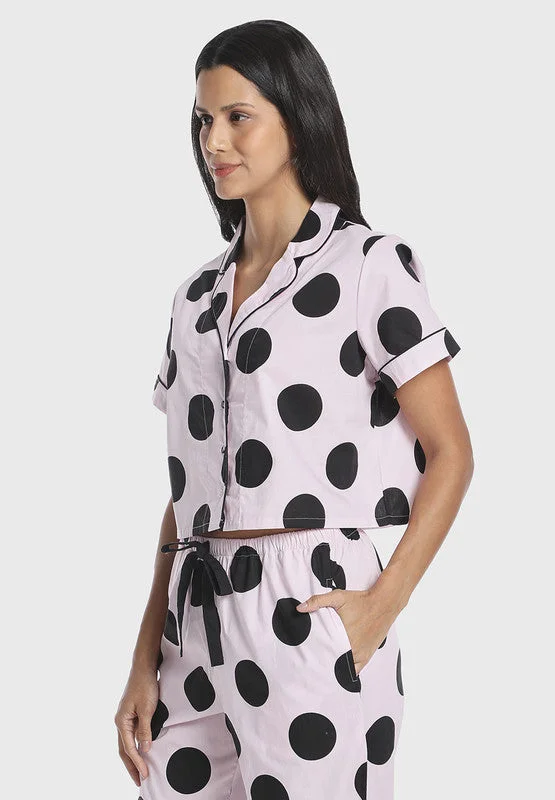 Isla & Evie Sleep Cropped Shirtcropped Shirt Polka Dot