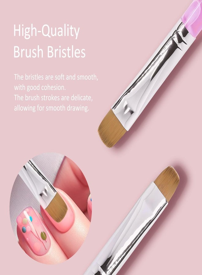 Kootinn Premium French Gel Acrylic Nail Art Brush & Dotting Tool - Professional Manicure Tool for Detailed Designs, Size #14 & #16, Elegant Pink Marble - Image 5