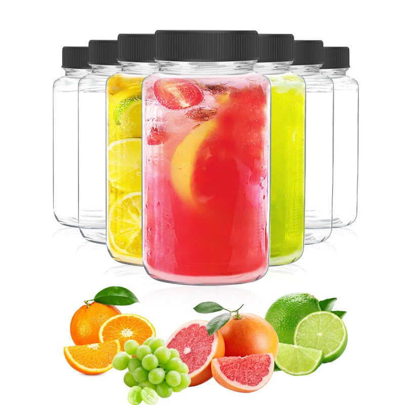DODHEG 3 Ounce Juice Bottle, Glass Bulk Beverage Containers, Glass Drink Containers for Milk, Juice, Drinks Bottle Black Lid 9 Pcs - Image 1