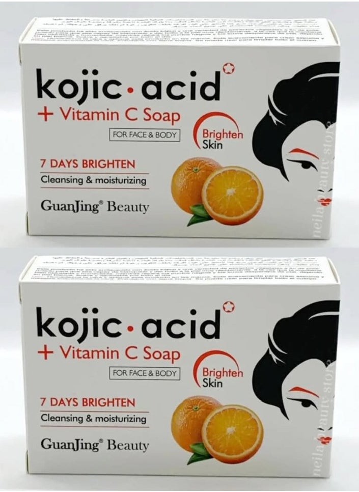 KOJIC ACID Two Pieces Of Kojic Vitamin C Soap For Face Body 120x2 g  - Image 1