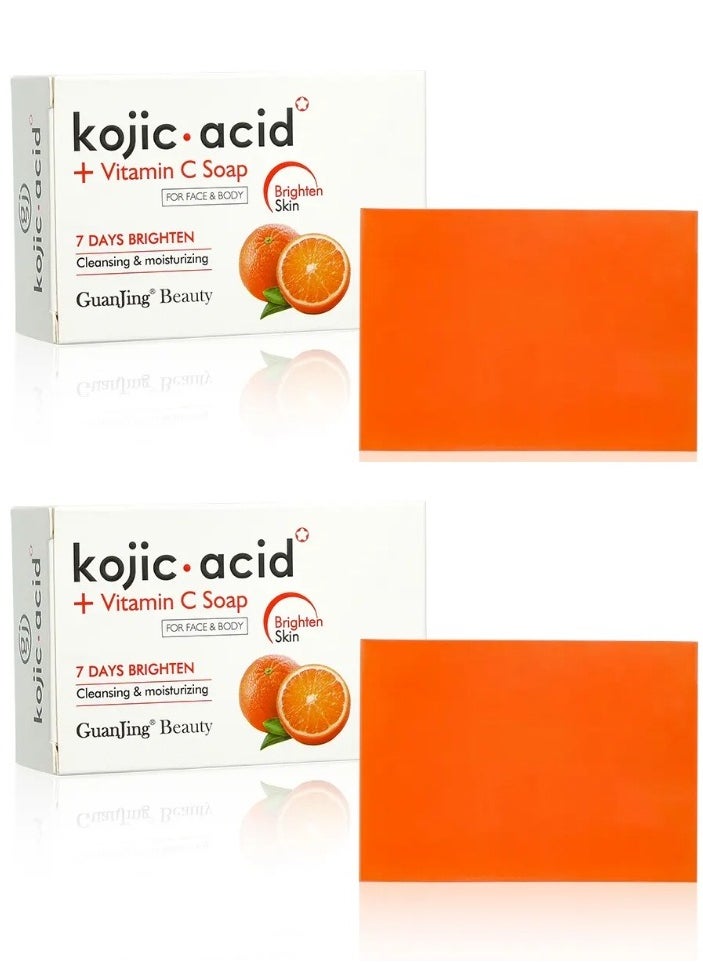 KOJIC ACID Two Pieces Of Kojic Vitamin C Soap For Face Body 120x2 g  - Image 2