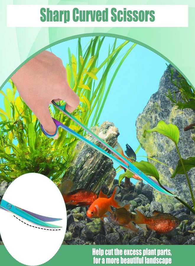 Liveek Aquarium Aquascape Tools Kit, 4 in 1 Anti-Rust Aquatic Plant Aquascaping Tool Stainless Steel Black Tweezers Scissors Spatula for Aquarium Tank Clean Fish Tank Aquascape Accessories Set - Image 3