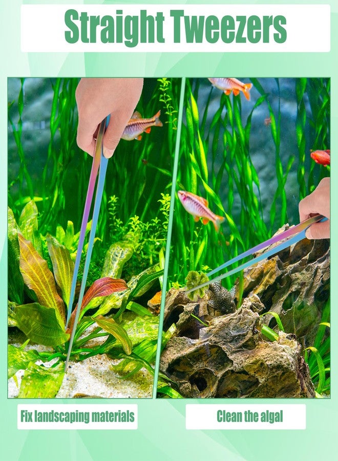 Liveek Aquarium Aquascape Tools Kit, 4 in 1 Anti-Rust Aquatic Plant Aquascaping Tool Stainless Steel Black Tweezers Scissors Spatula for Aquarium Tank Clean Fish Tank Aquascape Accessories Set - Image 4