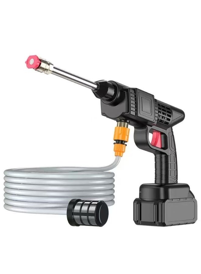 JIHAM Portable Cordless High Pressure Car Washer Gun 68V Rechargeable Electric Water Spray Cleaning Gun Machine With 2 Batteries Filter Hose Foam Pot 4 Nozzles And Carry Box For Car Bike Garden Floor Home Cleaning Pressure Washer - Image 5