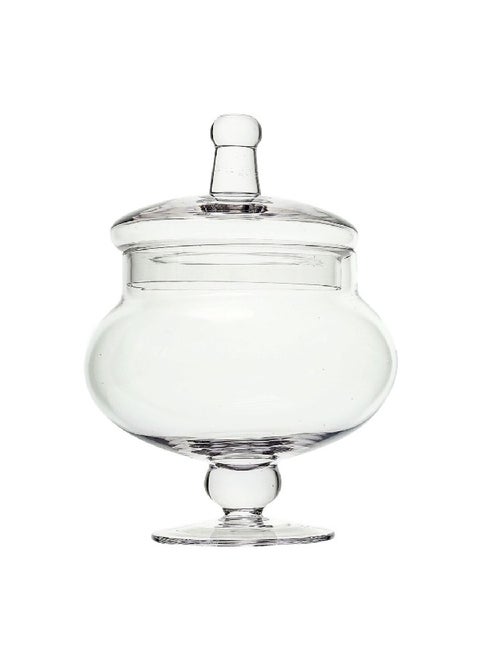 Pear Shaped Curved Glass Candy Jar with Lid Clear 21.5 x 18 cm Y119-GR061