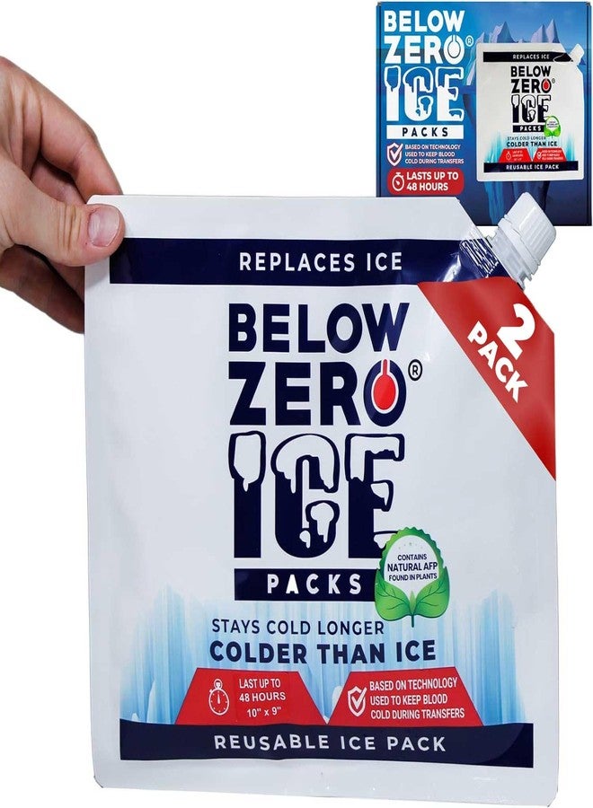 Below Zero Large Size Reusable Ice Packs for Large Coolers and Lunch Bags - Patent Pending Coldest and Longest Lasting Technology, 48 Hour Cooling Ice Gel Pack. Add Water and Freeze - Large 10”x9” - Image 1