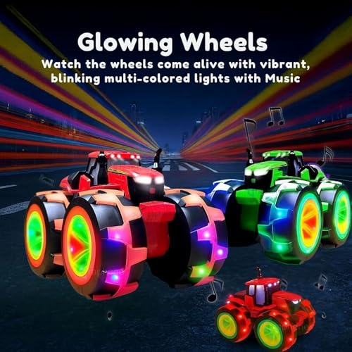 GRAPHENE Big Size Tractor Toy Friction-Powered Agricultural Vehicle with Flashing LED Wheels Music & Realistic Sounds Light-Up Monster Truck for Toddlers Gift for 1-5 Year Kids Boys Girl - Image 2