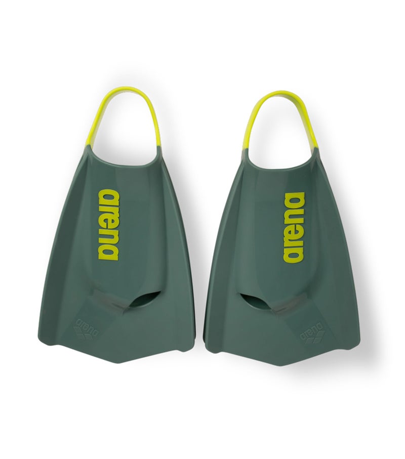 Arena Unisex Adult Powerfin Pro II Swim Training Fins Men and Women Silicone Short Blade Flippers LeftRight Customized SageArctic Lime Size 95105 - Image 2