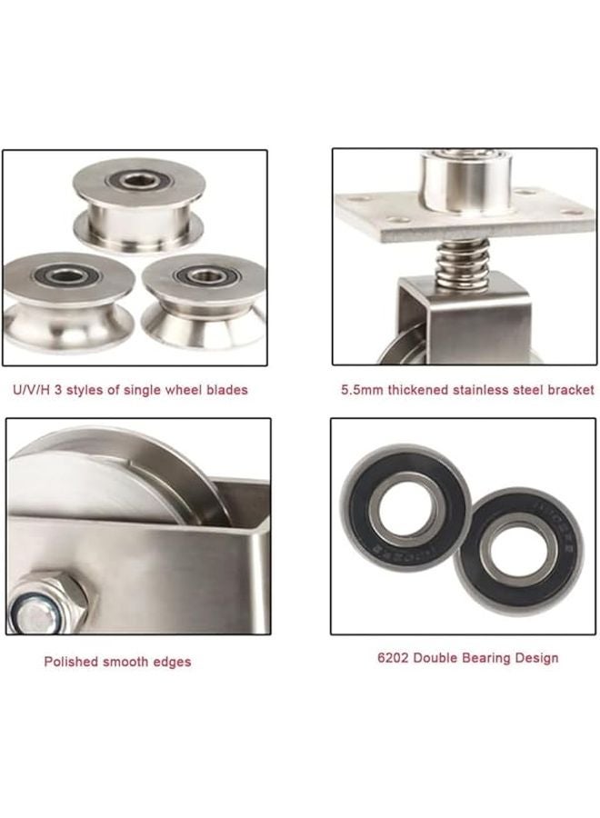 Heavy Duty 68mm V Shaped Sliding Gate Wheels Spring Loaded Caster 550 Lbs Capacity - Image 5