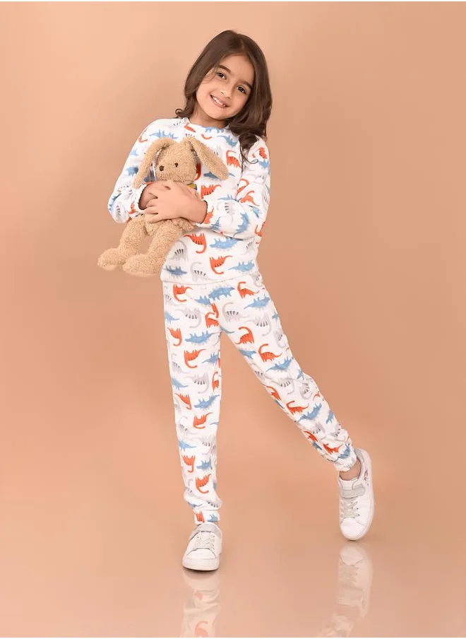 LILPICKS Dinosaur Print Sweatshirt & Joggers Set by Styli
