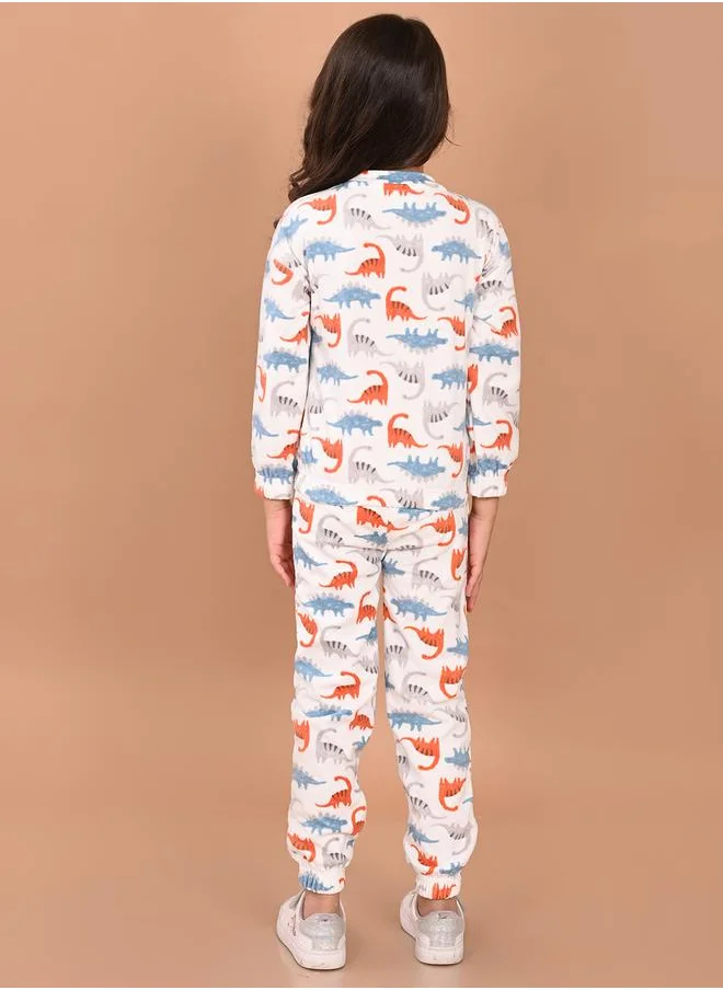 LILPICKS Dinosaur Print Sweatshirt & Joggers Set by Styli