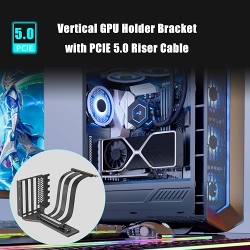 GLOTRENDS PCIe 5.0 2-Slot GPU Vertical Mount Bracket, RTX5090(Ti) RX9070(XT) GPU Ready, Fully Open 7-Slot PCIe/PCI Bracket Panel for Installation - Image 2
