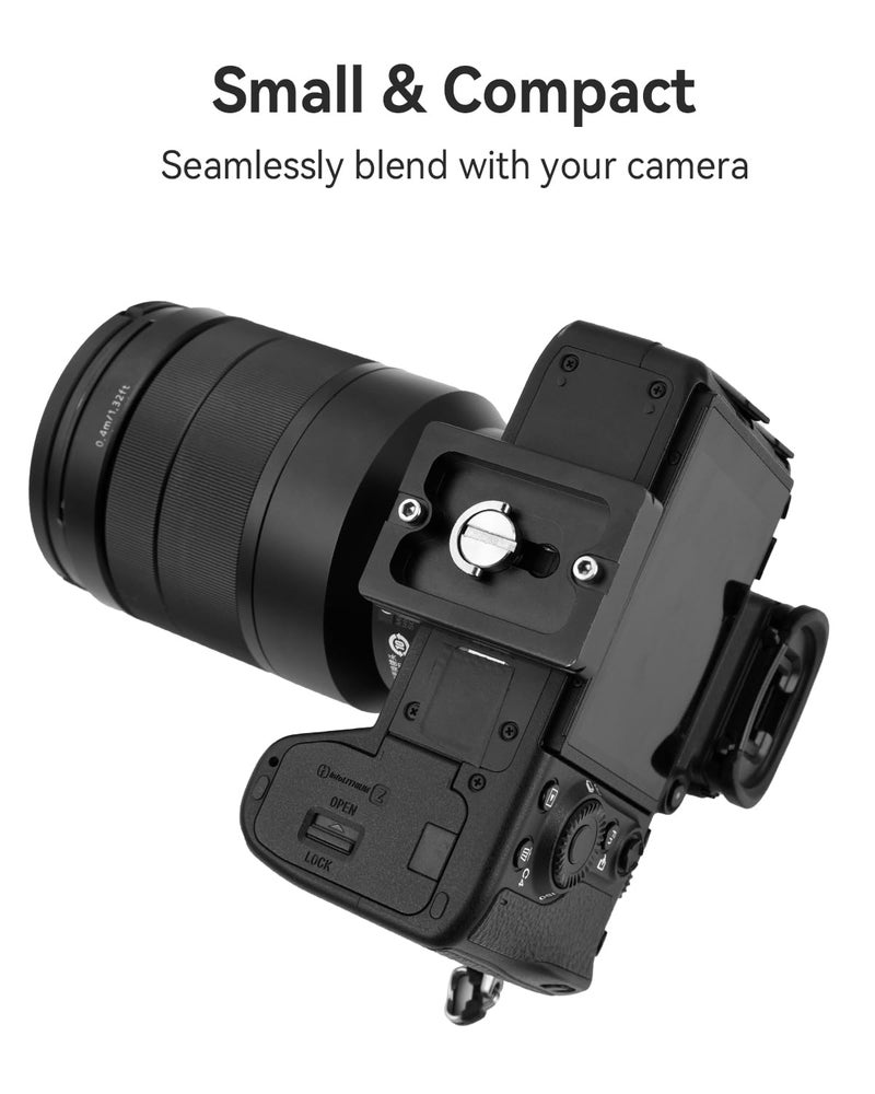 UTEBIT 50mm Arca Swiss Quick Release Plate, Aluminum QR Clamp Adapter Set with 3/8"&1/4" Screw Hole, Built-in Bubble Level Compatible with Manfrotto DSLR Camera Tripod Ball Head Monopod - Image 4