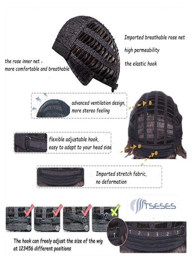 Tseses Brown Long Curly Wigs for Women Wave Wig with Bangs Natural Looking Synthetic Princess Hair Wig Cosplay Halloween Costume Wigs - Image 5