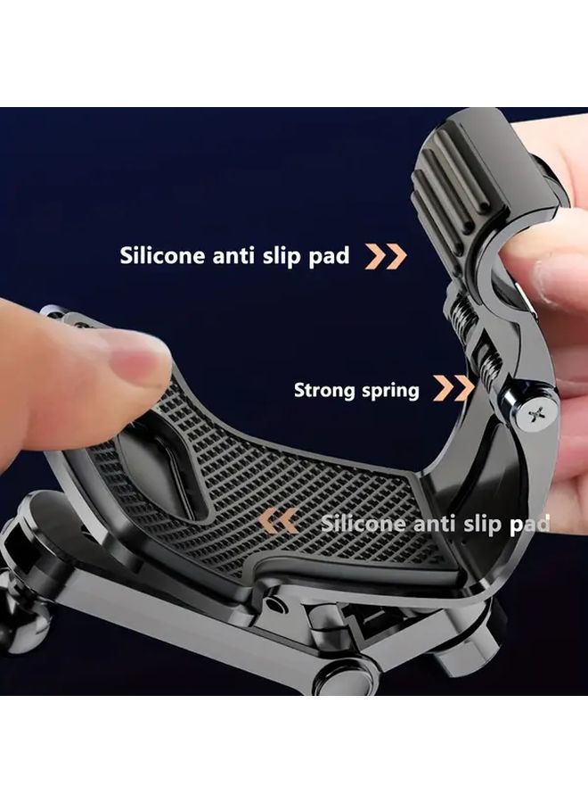 Mirror Black Rotating Car Phone Mount Shockproof ABS Carbon Fiber Texture Holder - Image 4