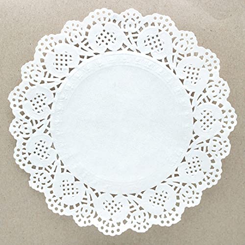 Adaamya� Lace Paper Doilies, Bulk for Desert, Tableware Decoration Placemats, Cake Packaging (100 Pieces) White (9.5") - Image 2