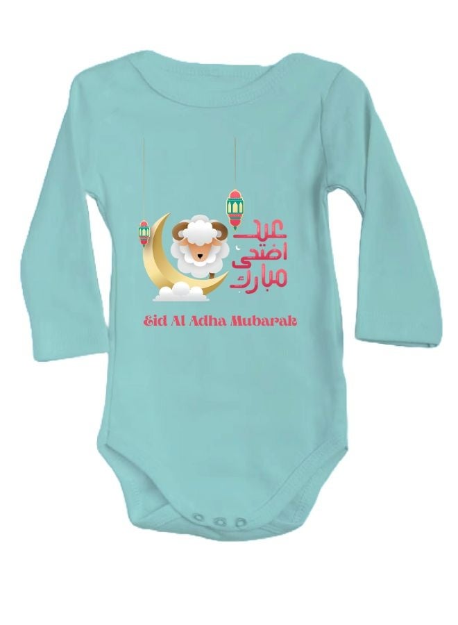 PRINTSHOP4ME Baby Bodysuits Newborn Eid Romper Long Sleeve Envelope Neck Outfit Romper Bakra Eid Romper Eid-Al-Adha Mubarak With Family  - Image 1