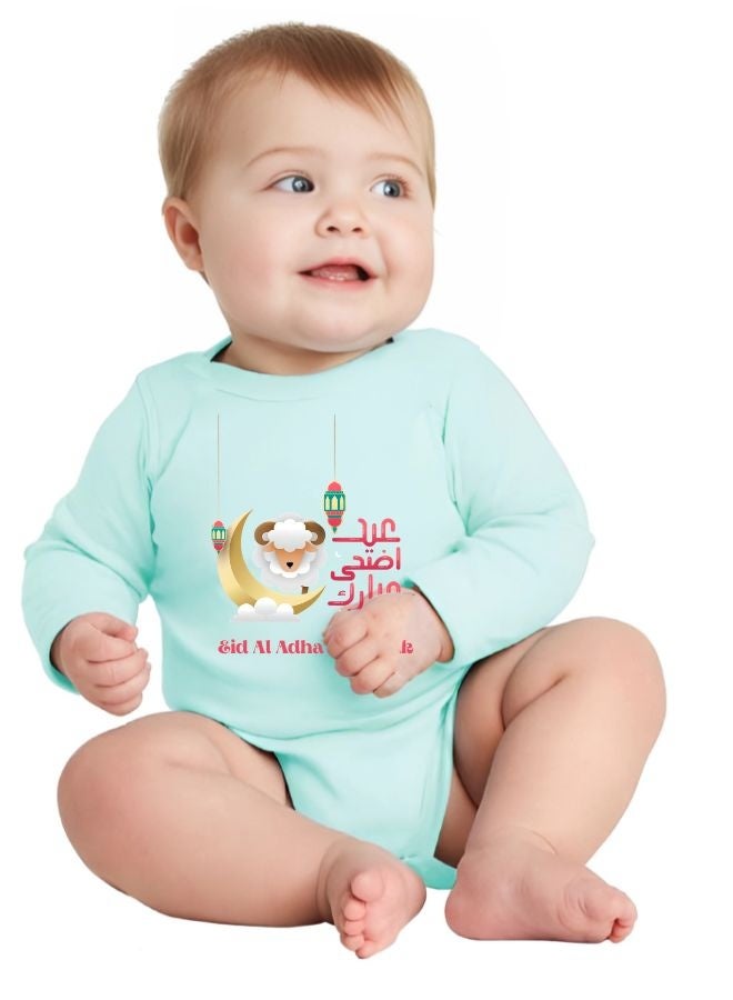 PRINTSHOP4ME Baby Bodysuits Newborn Eid Romper Long Sleeve Envelope Neck Outfit Romper Bakra Eid Romper Eid-Al-Adha Mubarak With Family  - Image 2