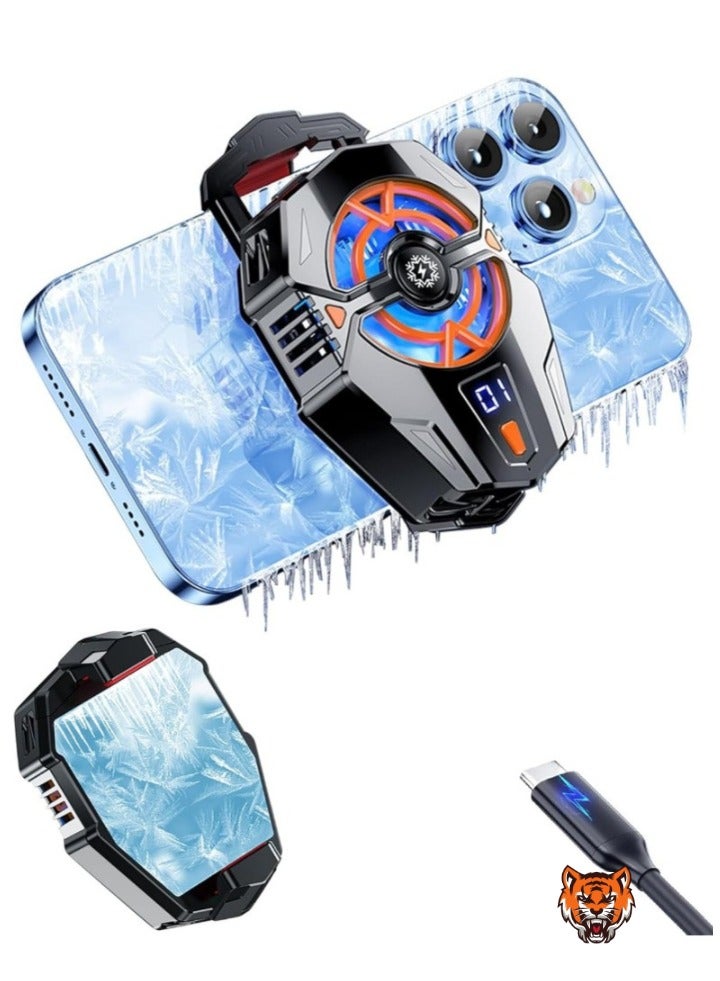 TIGER Portable Phone Cooler – Ultra-Light Mobile Cooling Fan for Continuous Freezing Performance, Ideal for Gaming & Live Streaming (Black J20)  - Image 1