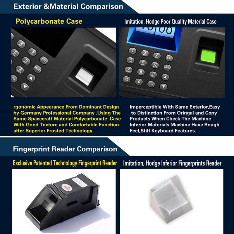 2.4'' TFT LCD Display Biometric USB Fingerprint Attendance Machine Software Password Employee Checking-in Reader - Image 4