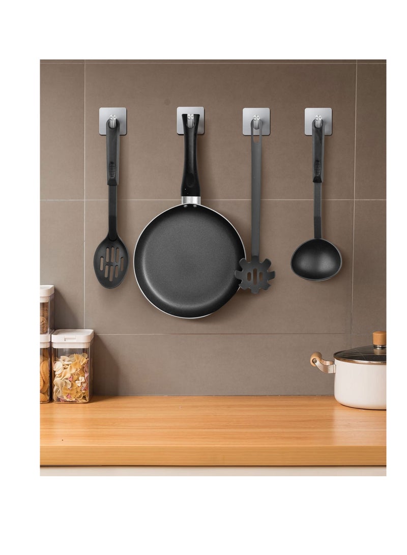 Excefore خطاطيف لاصقة قوية، عبوة 8 خطاطيف للمناشف، منظم حمام من الفولاذ المقاوم للصدأ غير اللامع، خطاطيف حائط لاصقة للحمامات، المعاطف، الروب، المطبخ، خطاطيف لاصقة غير مثقوبة، فضي - Image 4