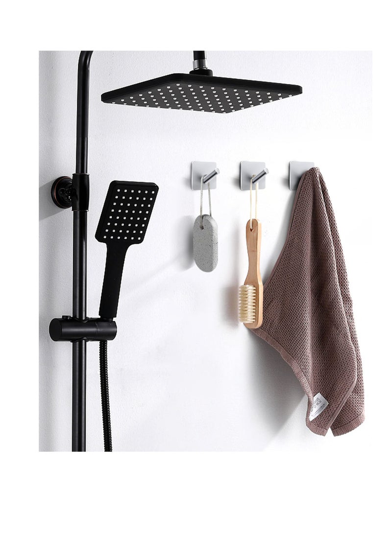 Excefore خطاطيف لاصقة قوية، عبوة 8 خطاطيف للمناشف، منظم حمام من الفولاذ المقاوم للصدأ غير اللامع، خطاطيف حائط لاصقة للحمامات، المعاطف، الروب، المطبخ، خطاطيف لاصقة غير مثقوبة، فضي - Image 5