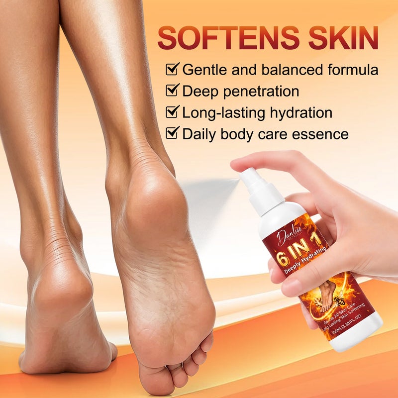 Danliss 6-in-1 Deep Nourishing Foot Spray 100ml - Ginger and Bee Venom Moisturizing - Image 3