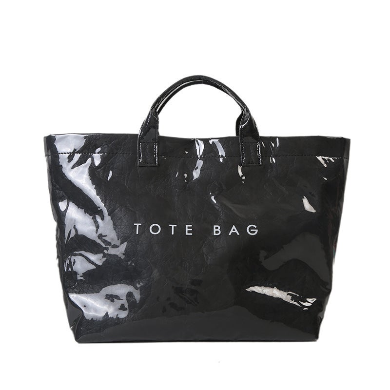 Tote Bag Vintage Dupont Letter Casual All-Match Handbag Minimalist Transparent Simple Commuting Large Capacity Bag For Women - Image 4