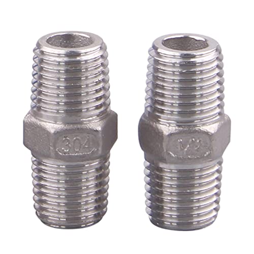 DERNORD 1PC Type Stainless Steel 1/4 Inch Ball Valve NPT Standard Port with Male Hex Nipple for Water, Oil, and Gas (Pack of 2) - Image 4