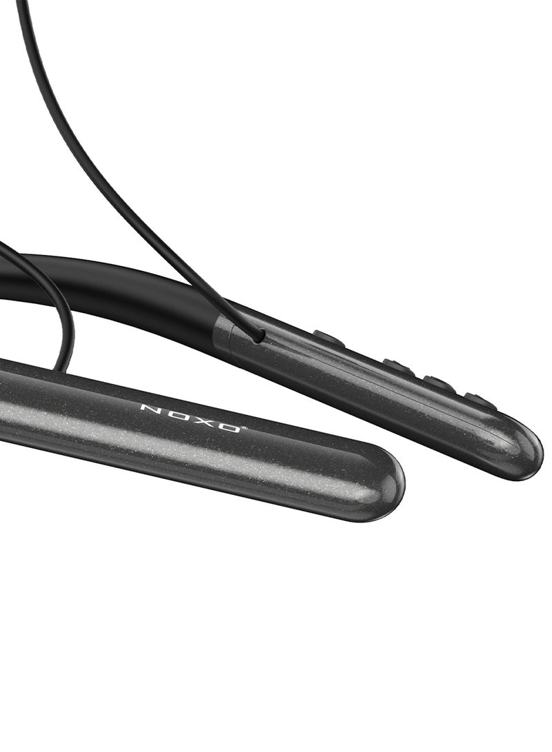 NOXO NBN-1 Neckband Wireless Sport Earphones – Sweatproof Fitness Companion - Black - Image 3