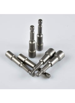UPTODATETOOLS UPTODATETOOLS 5Pcs 7mm Nut Driver Bit 14 inch Hex Magnetic Power Socket Adapter Drill Bits 65mm Length for Power Tools  - Image 2