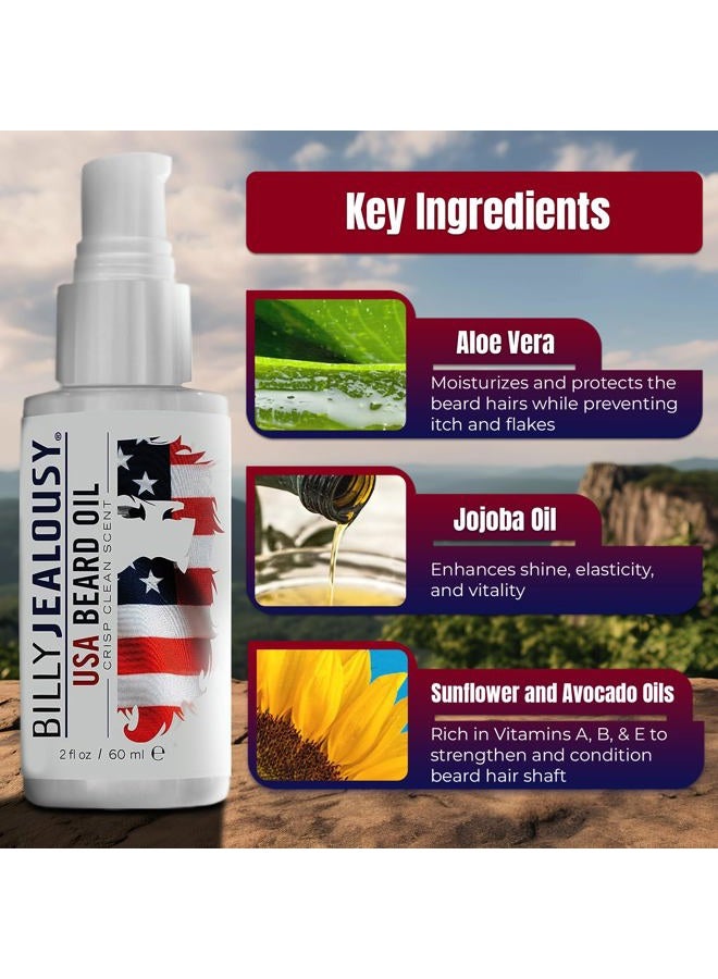 Billy Jealousy USA Beard Oil With Jojoba, Avocado and Sunflower Oil, 2 Fl Oz - Image 2