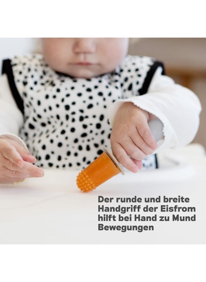 ezpz Tiny Pops (2-Pack) - Silicone Popsicle Mold Ice Cream Mold for Infants - Easy for Baby’s Grasp - Dishwasher Safe - 4 Months+ (Pewter) - Image 4