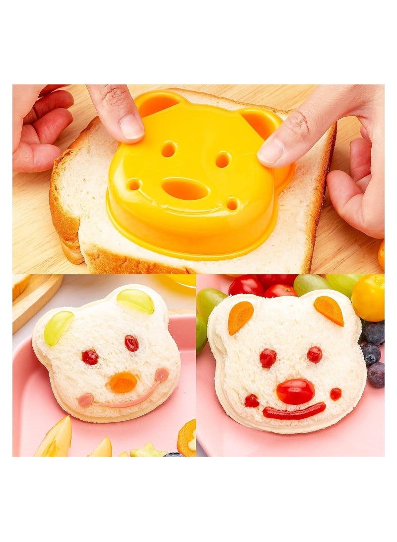 الأزرق جي دبليو Sandwich Cutter for Kids 48 Pcs,  Cookie Cutters, Fruit Vegetable Shapes, DIY Mold Food Picks Bento Box,  Dinosaur Star Square Heart Shape - Image 3